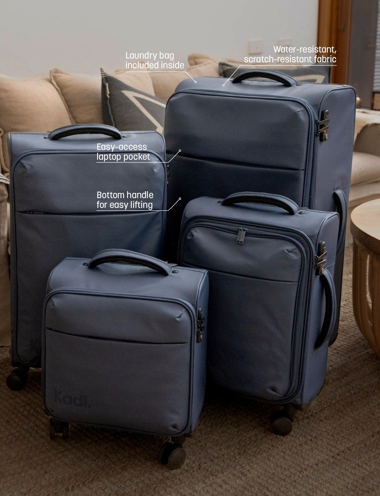 Cloud Check-In Large in Steel Blue